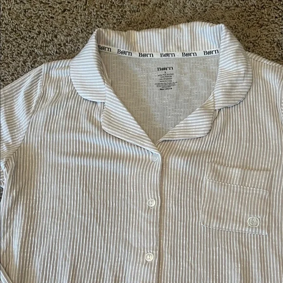 Born Women's Pajama Set - Cream Stripes - Picture 5 of 7